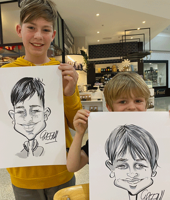 Kiddies Caricature Parties with cartoonist David Green