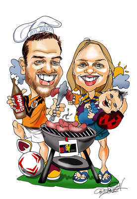 Etoons caricatures emailed to you of framed and delivered.