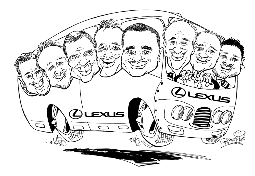 family group business caricatur