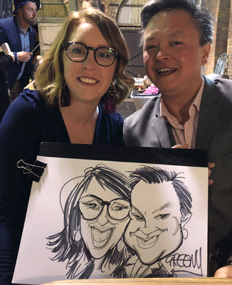 Wedding hire caricatures by caricature artist David Green