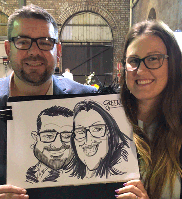 Caricature hire artist cartoonist for events.