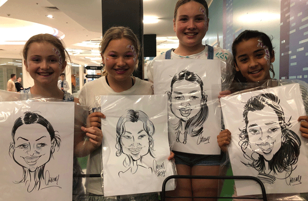 Kiddies Caricature Parties with cartoonist David Green