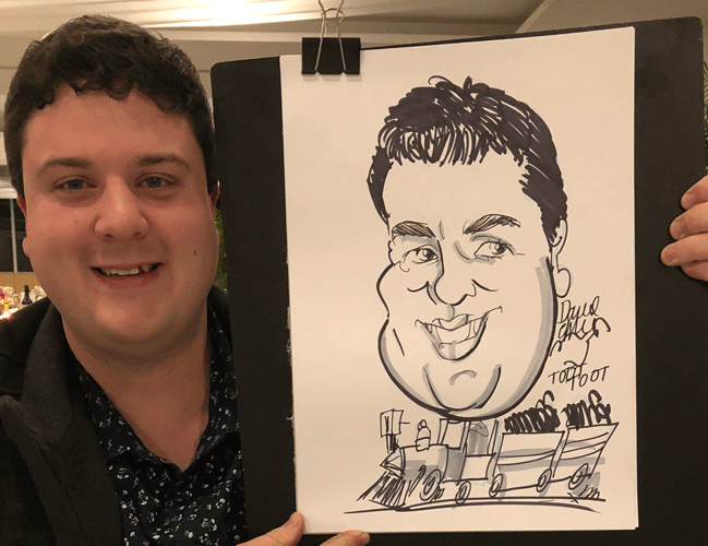 Caricature hire artist cartoonist for events.