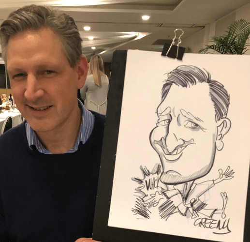 Caricature hire artist cartoonist for events.
