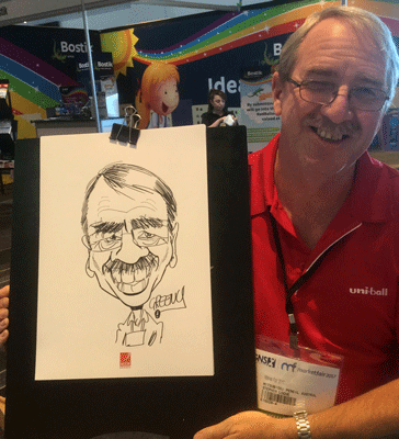 Caricature hire artist cartoonist for events.