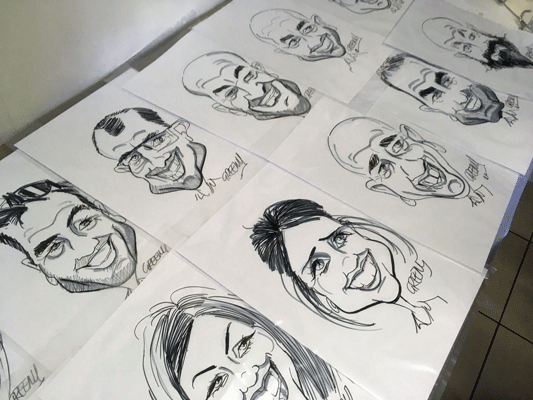 wedding hire caricature artist David Green