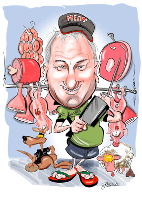 Birthday gifts caricatures by caricature cartoonist David Green