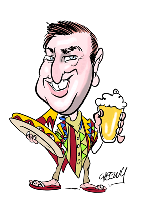 Caricature Party themes  by cartoonist David Green