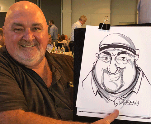 Caricature cartoonist for events with David Green