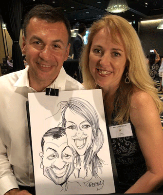 Caricature hire artist cartoonist for events.