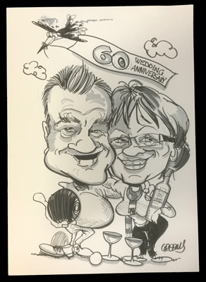 Hire caricature artist-caricatures drawing for all live events digital to markers.