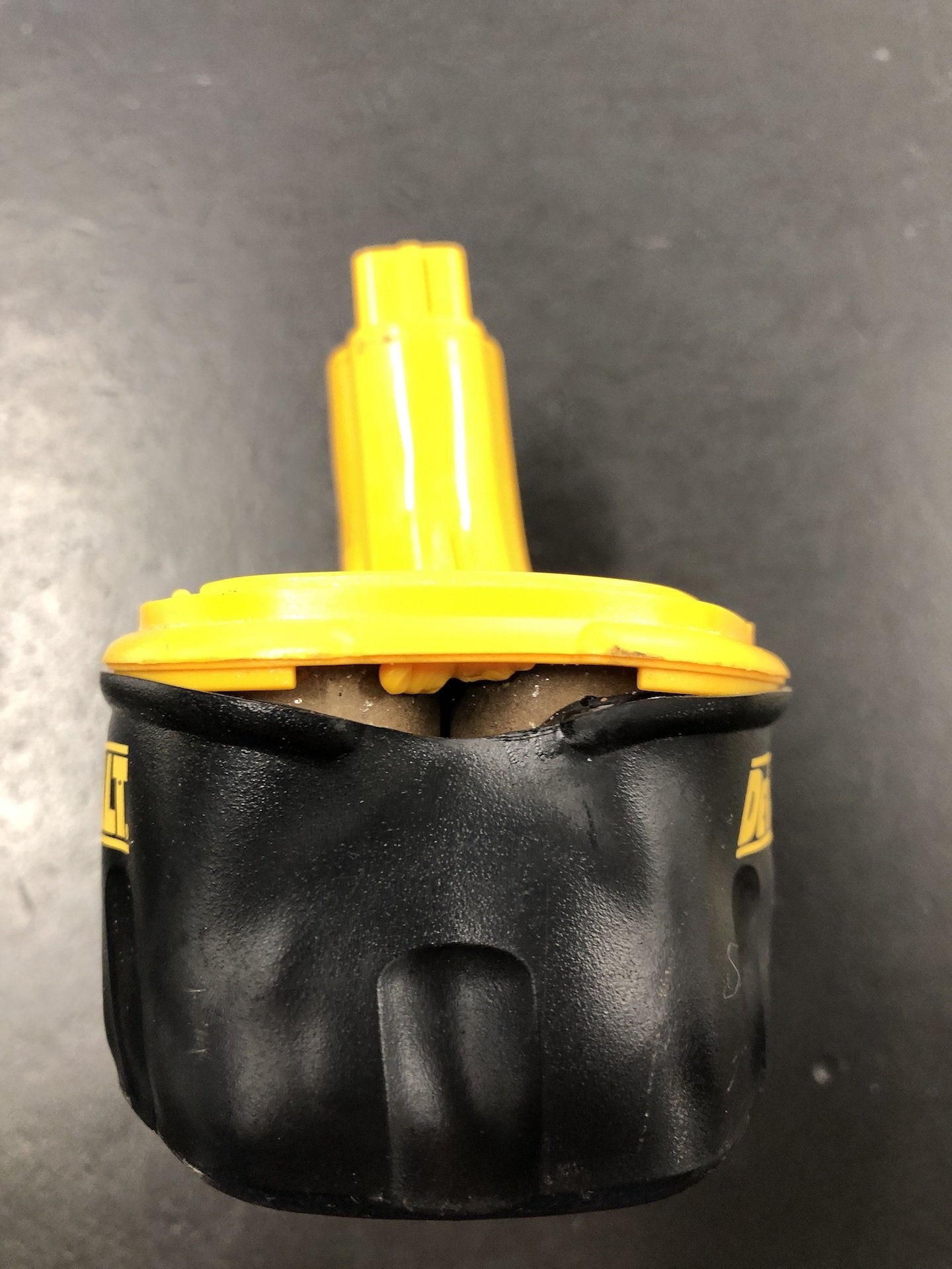 Cordless power tool battery catches on fire