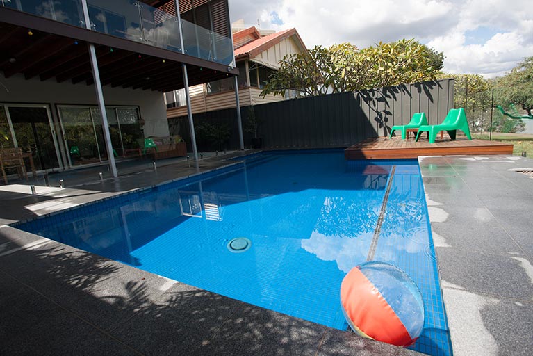 new pool with beach ball new farm