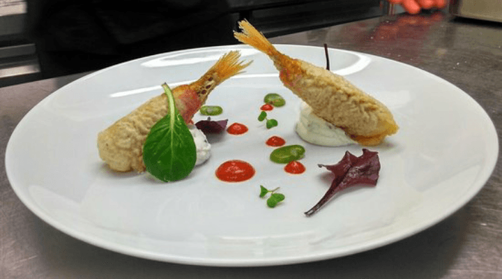 Piatto elaborato di pesce a Botrugno