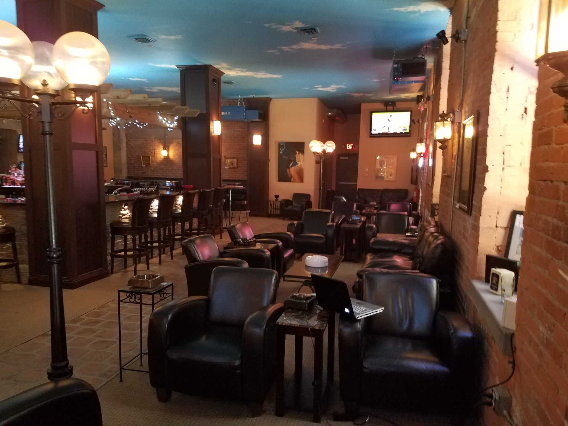 Cigarz Lounge is an upscale bar with a walkin humidor.