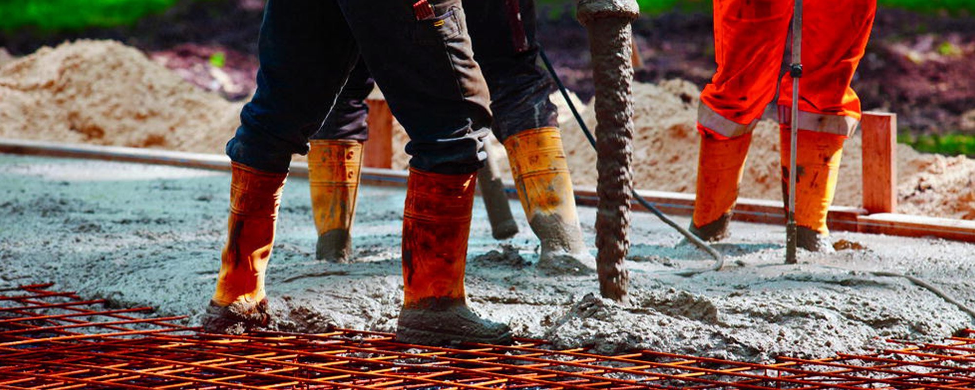 Team of professional working on the project site 