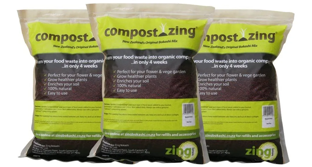 Zing Bokashi Power to the Earth Home Composting Products