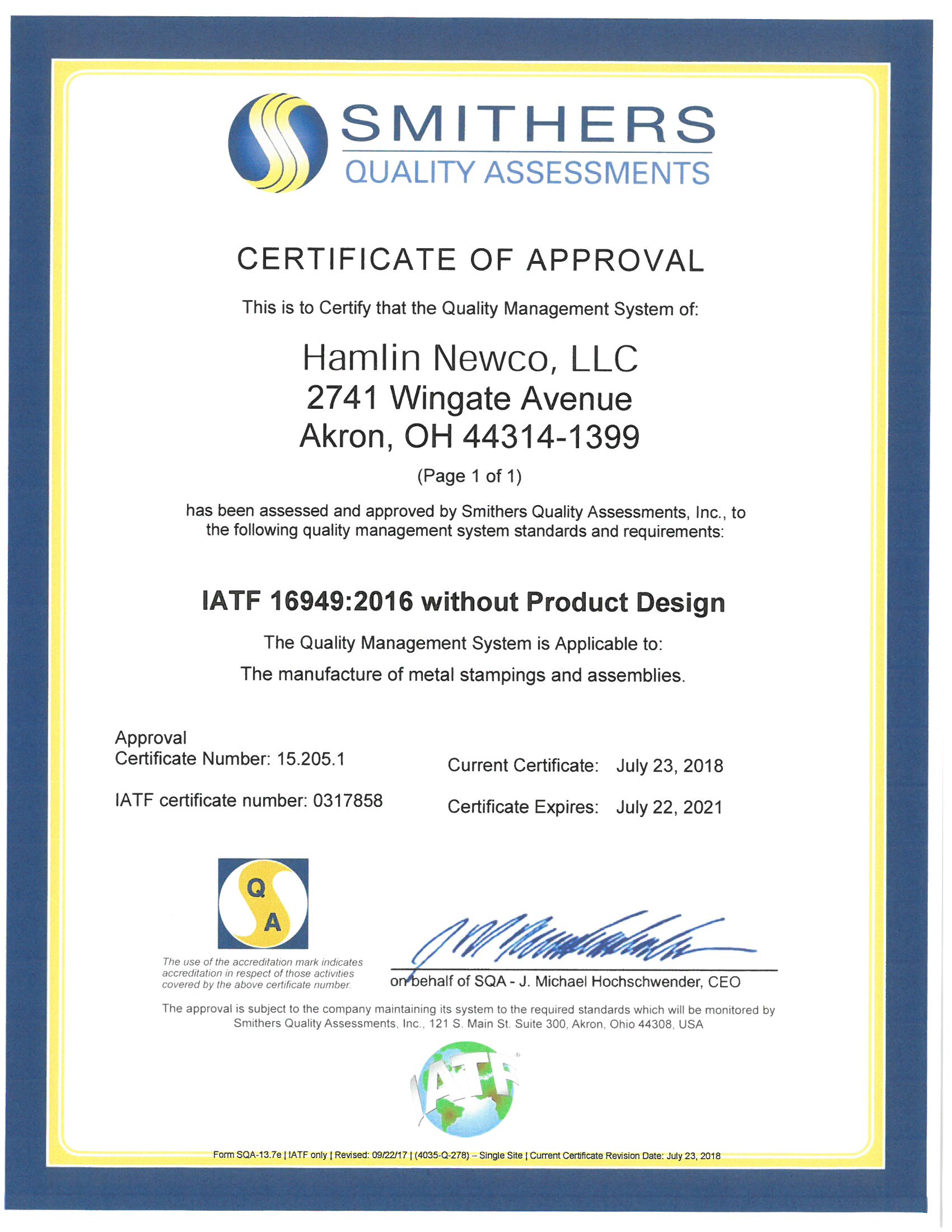 Hamlin Newco, LLC