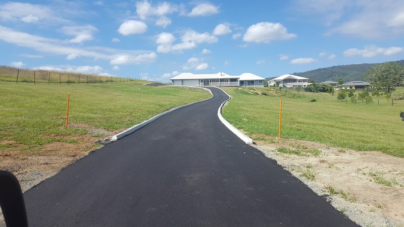 long driveway in countryside
