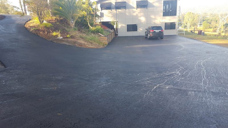 wide driveway by home