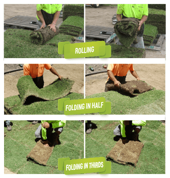 Handling-Turf- rolling-folding