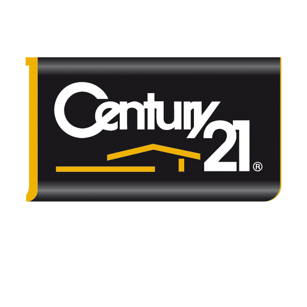 Un logo Century 21 noir et jaune sur fond blanc