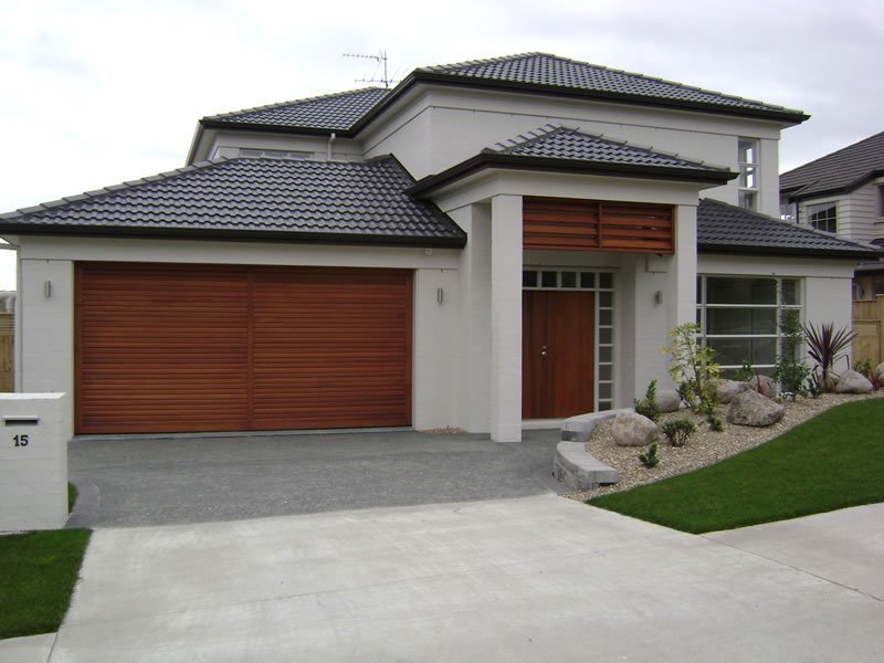 cedar louvre garage door