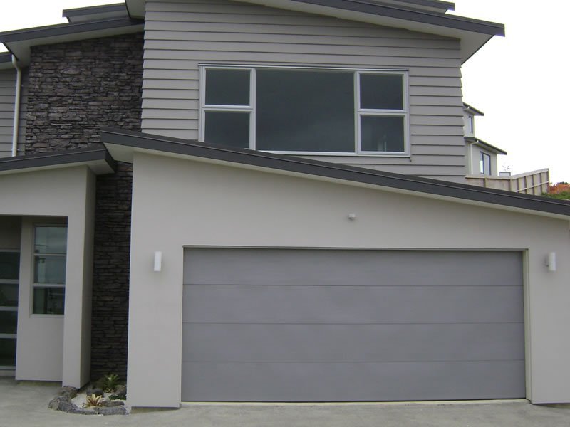 flat wood grain garage door