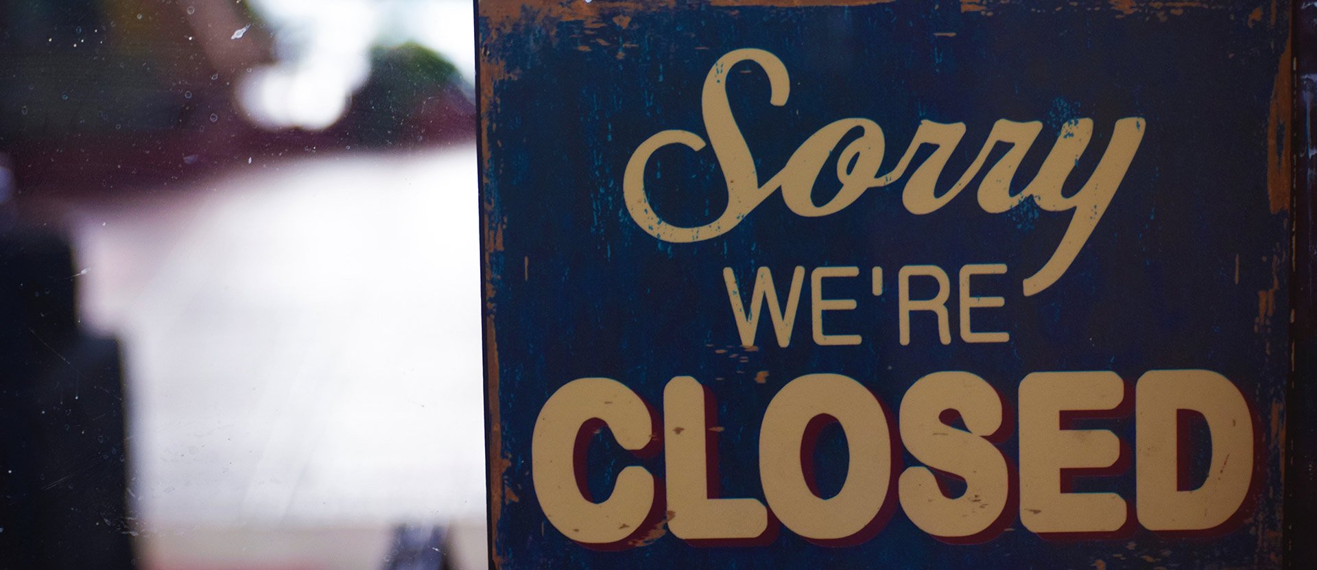 Store sign saying 