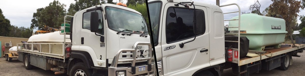 baines drilling collage of white vehicle