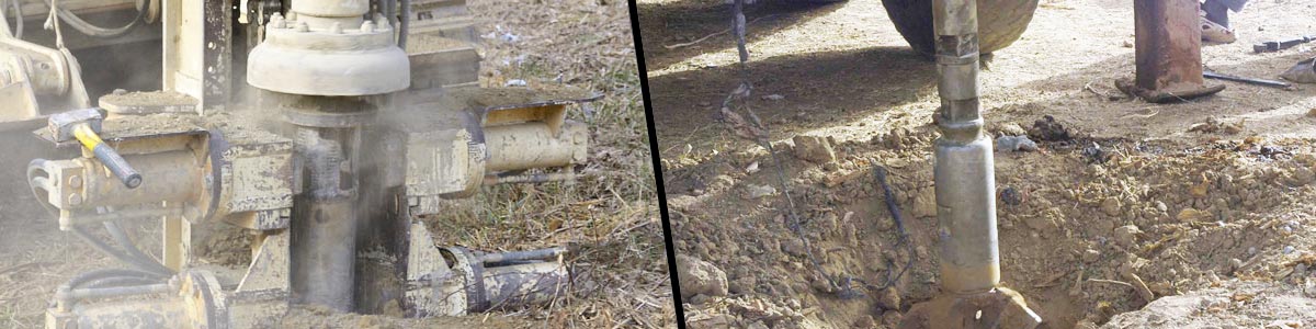 baines drilling collage of driller drilling  ground