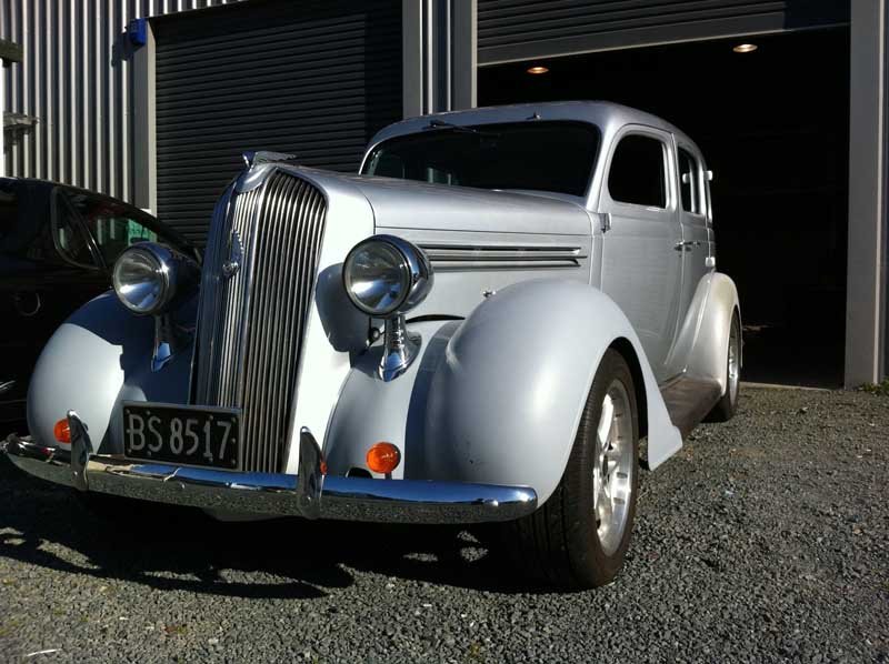 vintage silver hot rod car