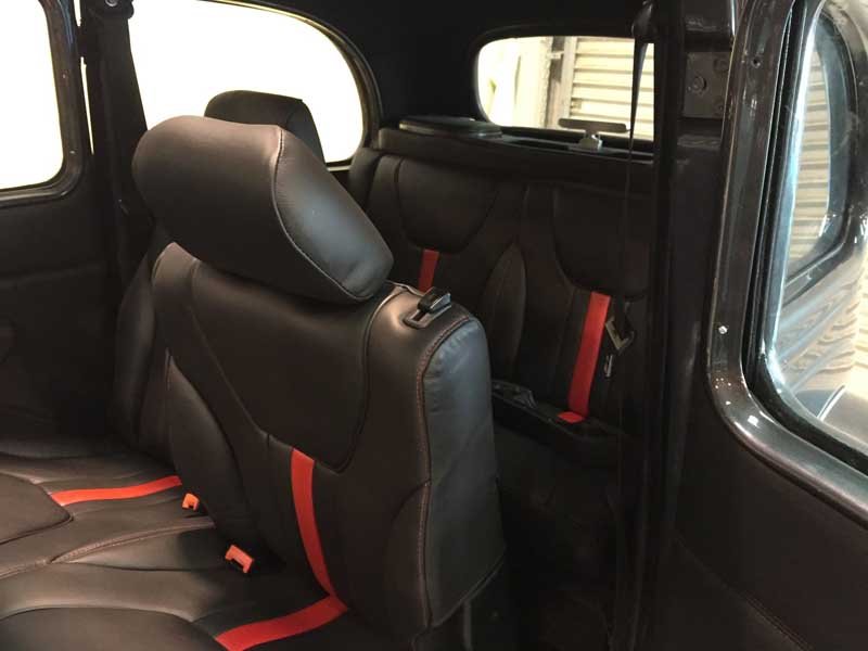 black and red custom car interior