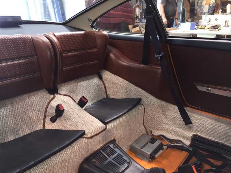 vintage leather and lambskin auto interior