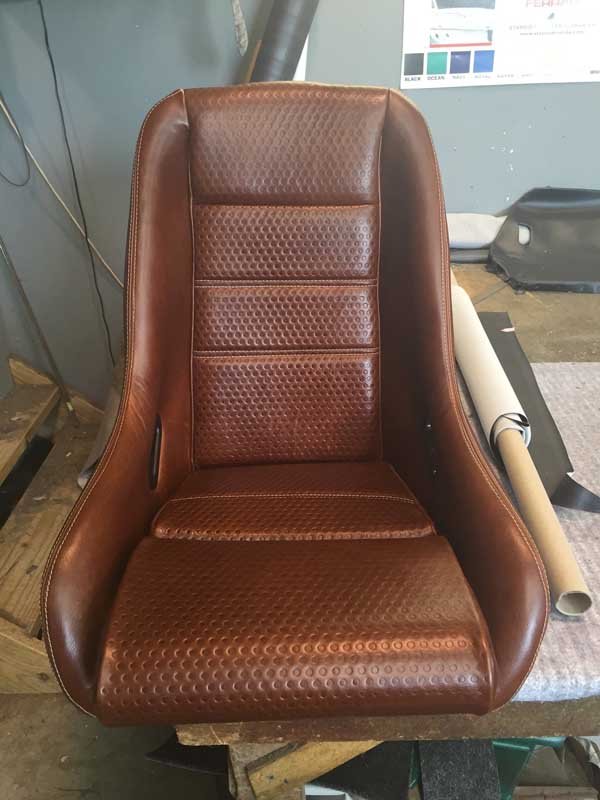 vintage leather automotive bucket seat 2