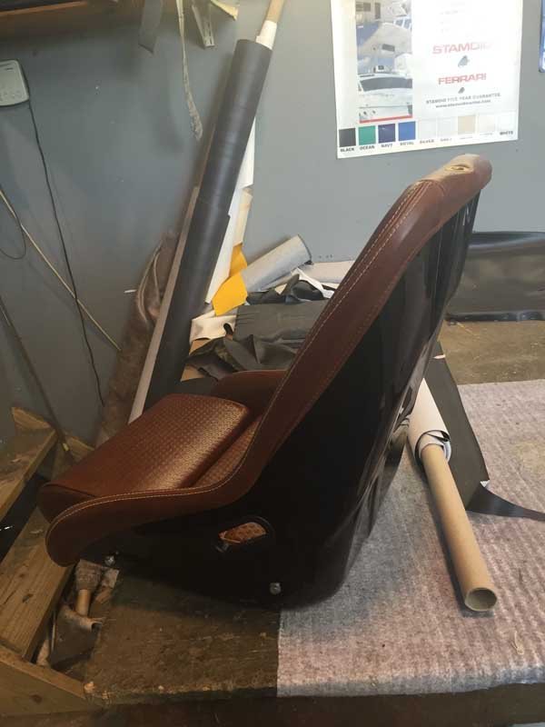 vintage leather automotive bucket seat