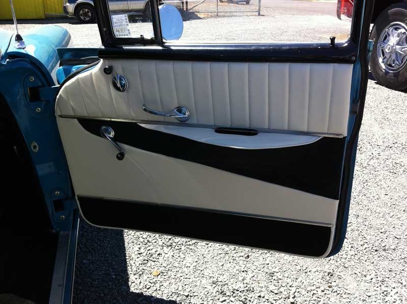 black and white car door