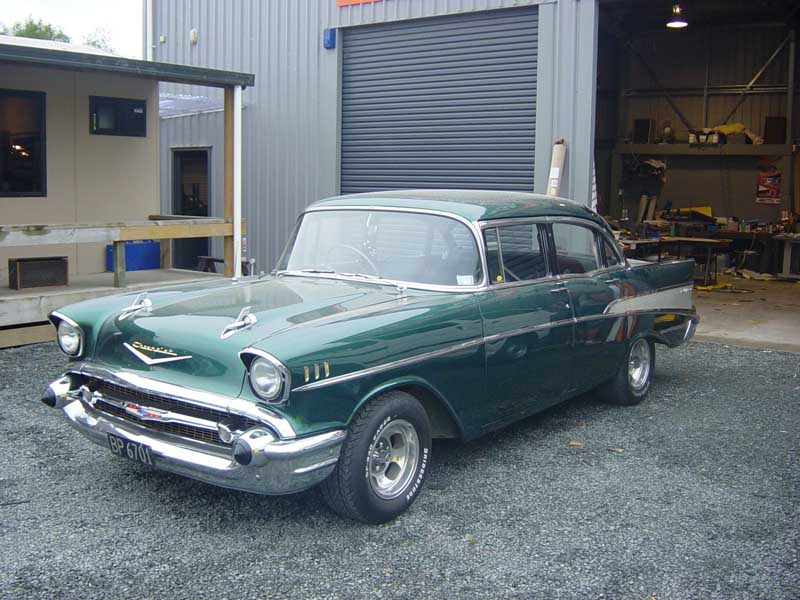 green Chevy classic car