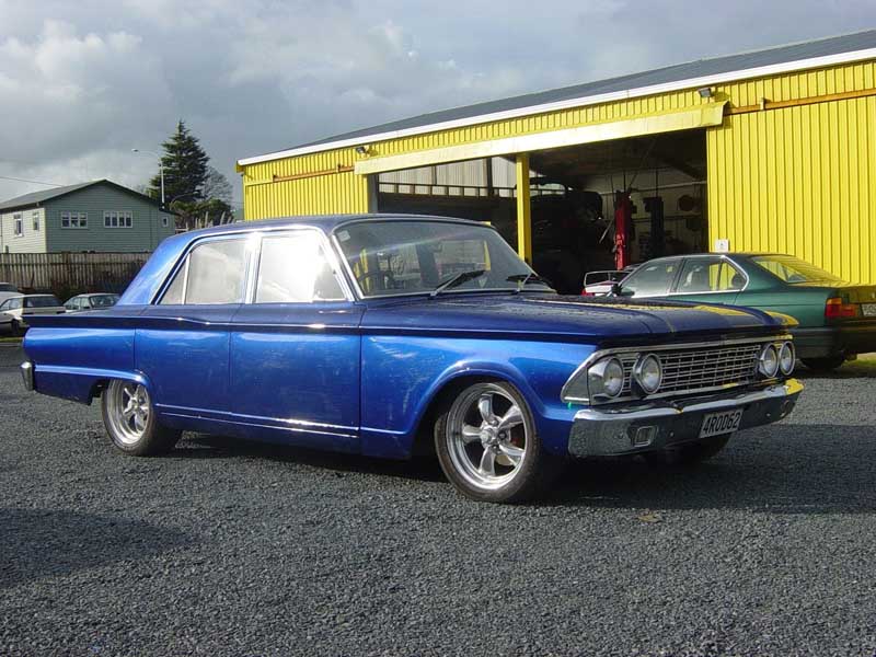 blue ford sedan