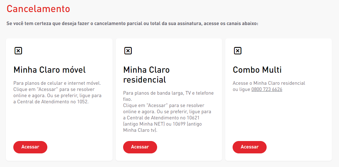 Cancelamento Claro NET E NEXTEL Minha Claro