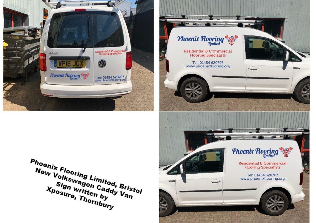 Phoenix Flooring Limited, Bristol - new caddy van sign writing