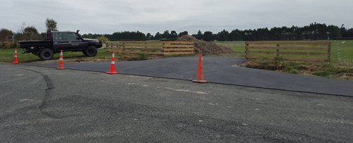 View of a newly constructed asphalt road 