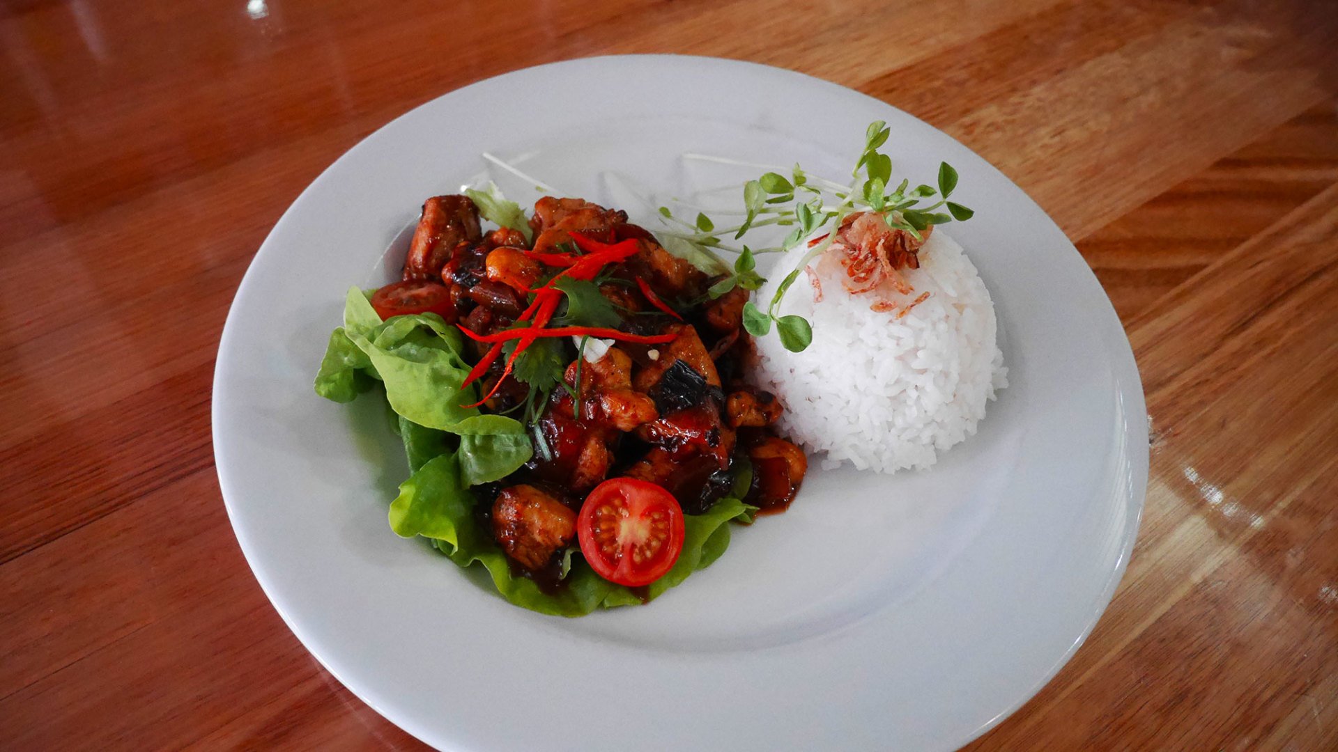 Chinese Kung Pao Chicken with Rice
