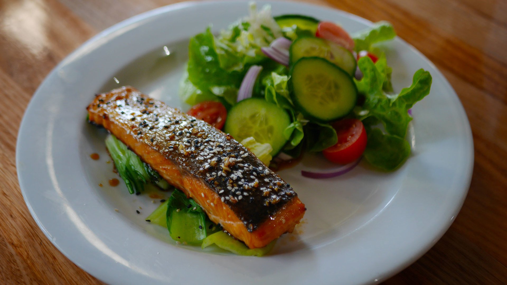 Chinese Oven Baked Honey Glazed Garlic Salmon