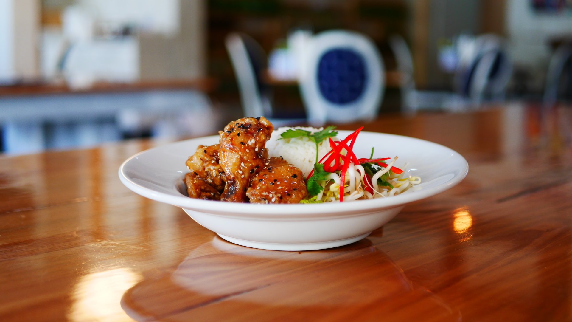 Sticky Taiwanese Plum & Sesame Chicken Wings with Rice