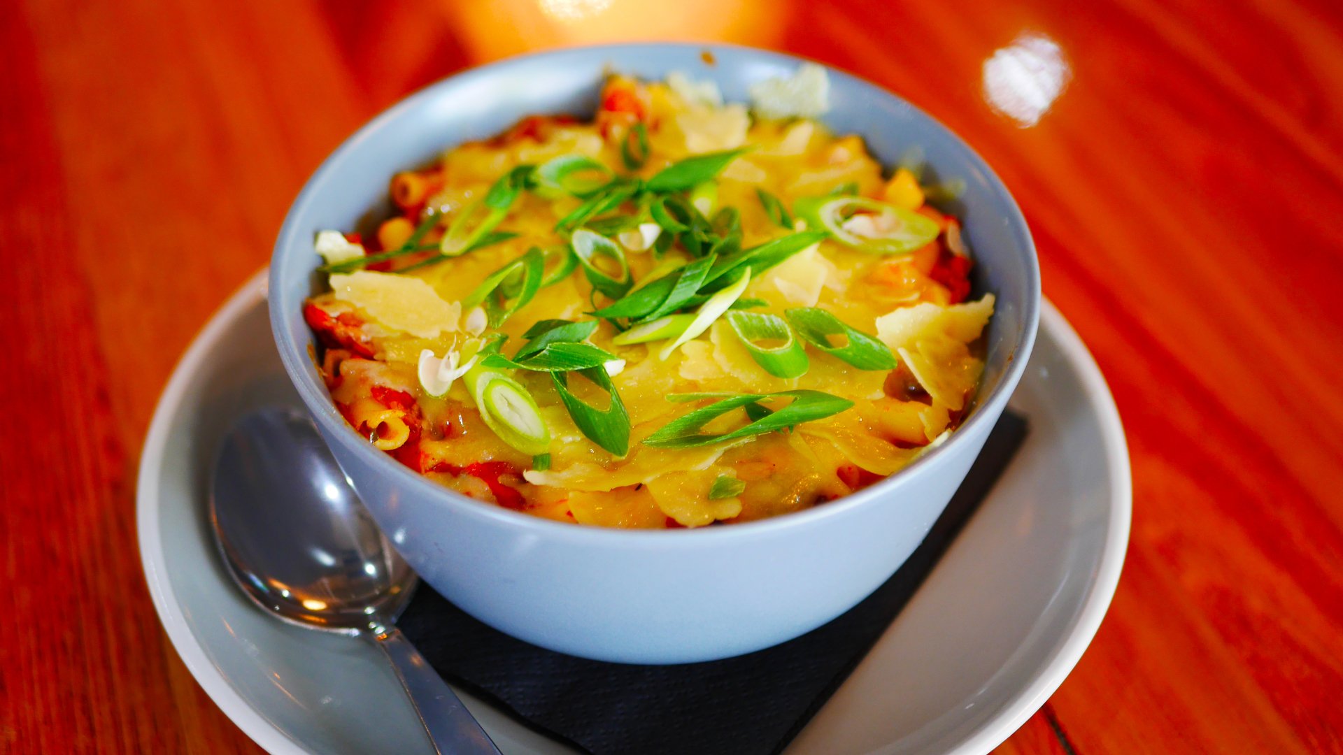 American Smoked Brisket & Macaroni in a Rich Tomato Sauce and topped with Cheese