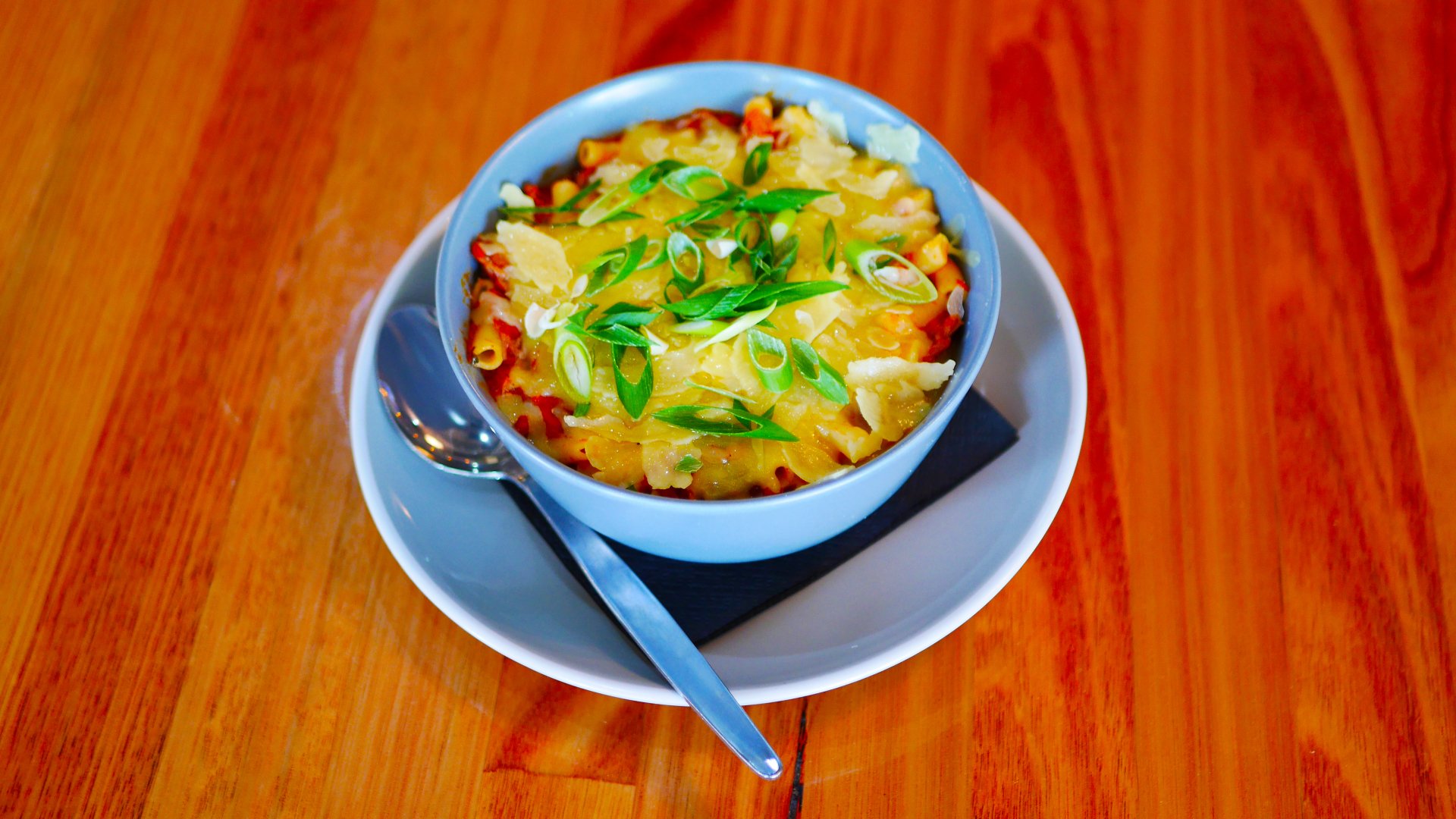 American Smoked Brisket & Macaroni in a Rich Tomato Sauce and topped with Cheese