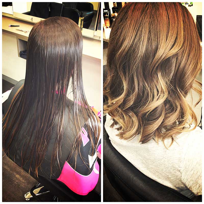 Curled hair and haircut collage