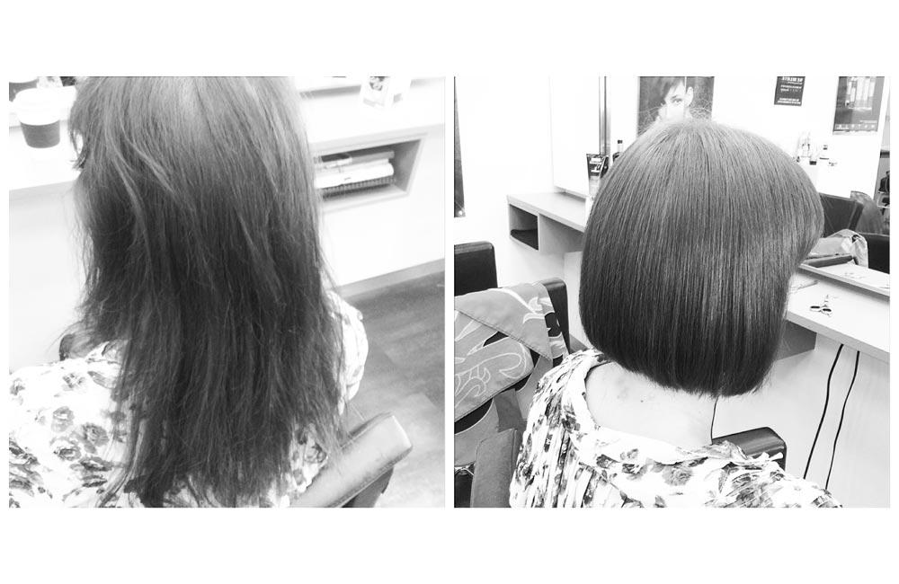 Child haircut collage