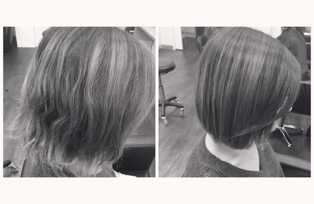 Woman haircut collage